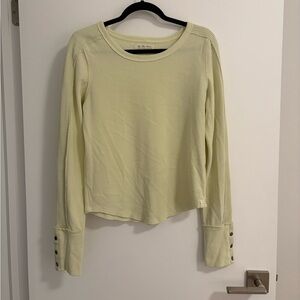 Free People | We The Free Thermal Top Snap Cuffs Citrus Green Cabincore